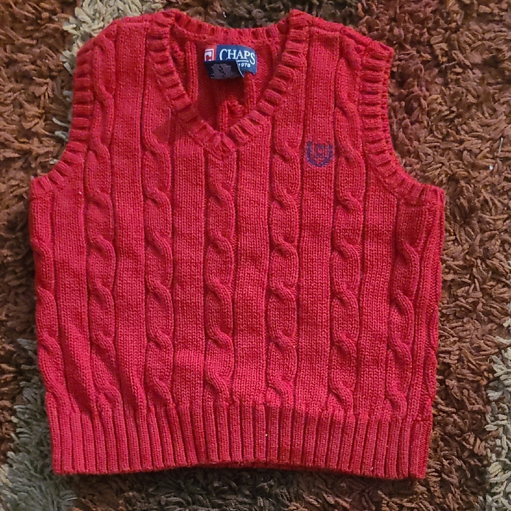 Chaps Vivid Red Knit Vest